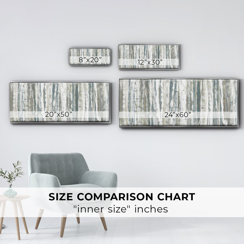 Treeline Strata I- Framed Canvas, 20" H x 50" W