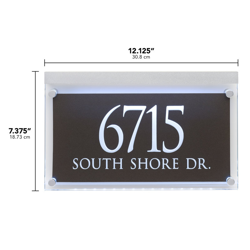 Trajan Engraved 2-Line Address Sign, Silver, Yes