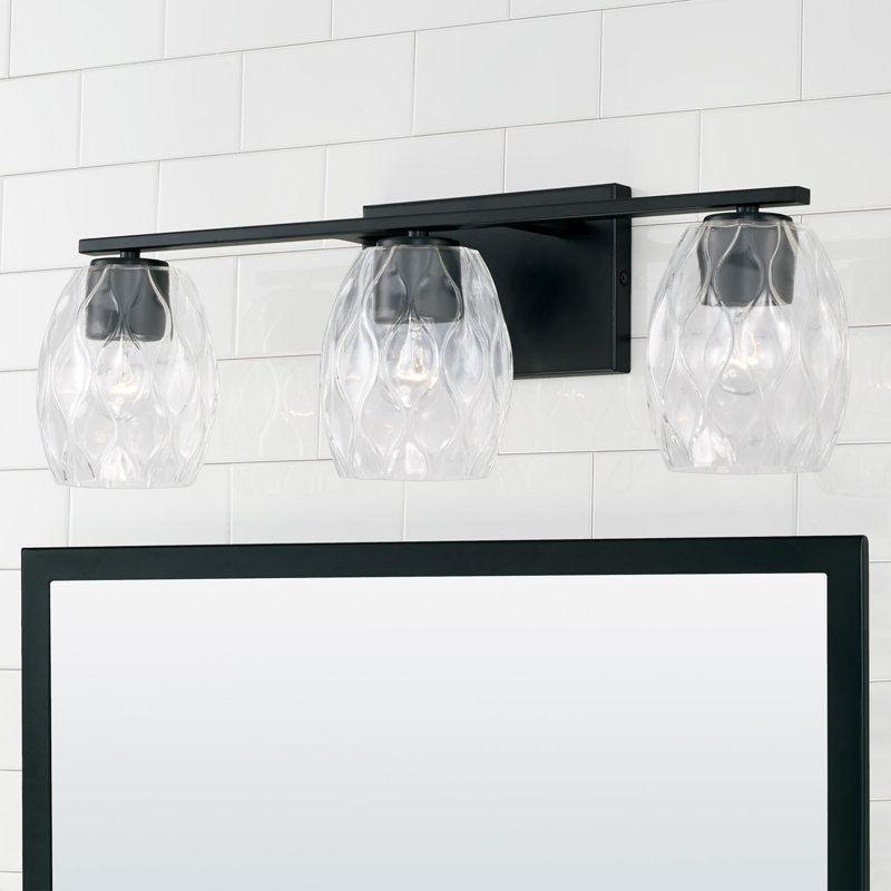 3 - Light Dimmable Vanity Light, Matte Black