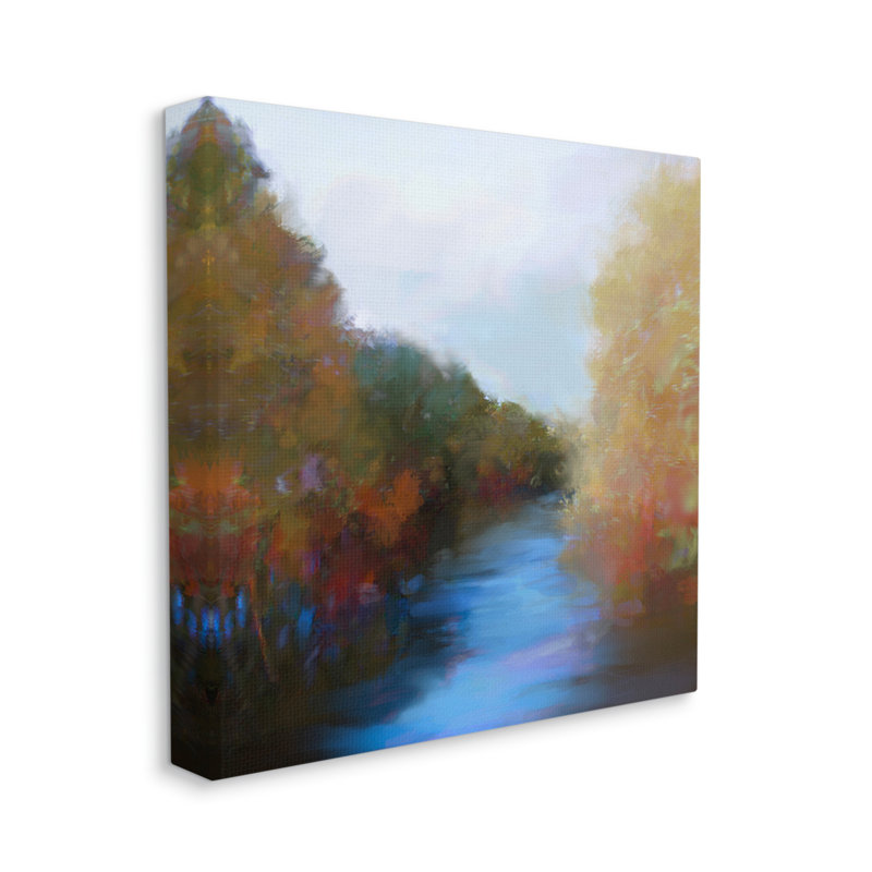 «Au-755», «Flowing River Nature Trees Foliage on Canvas» par Lisa Ridgers, impression, H 24 po x l 24 po x P 1,5 po