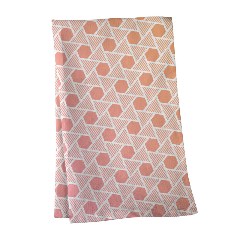 Tea Towel Kitchen Towel, Pink/Orange, Cotton Twill