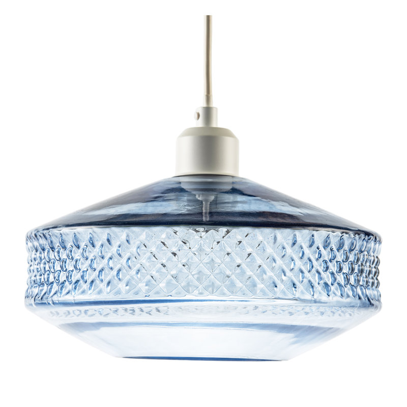 14cm H Glass Round Lamp Shade ( Slip-On ), Blue