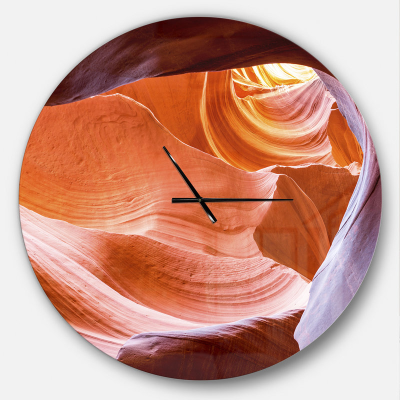 Vue intérieure de l'Antelope Canyon - horloge murale moderne, Surdimensionné