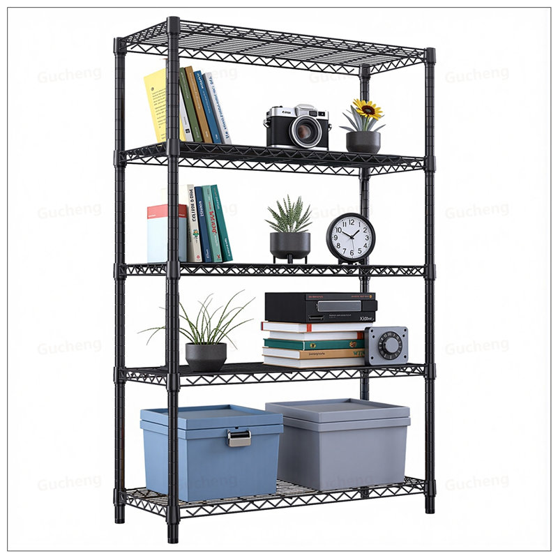 Étagère de rangement robuste en acier à 5 niveaux avec tablettes réglables pour une utilisation polyvalente à la maison et au bureau