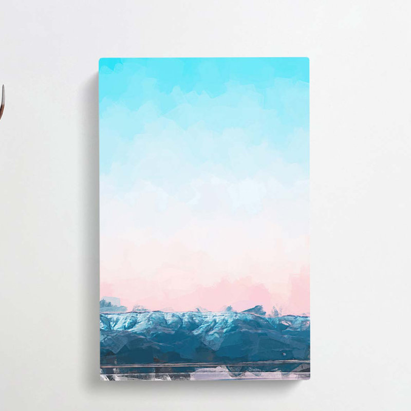 Sunset Over The Mountains In Abstract - Wrapped Canvas Print, 76cm H x 50cm W x 3cm D