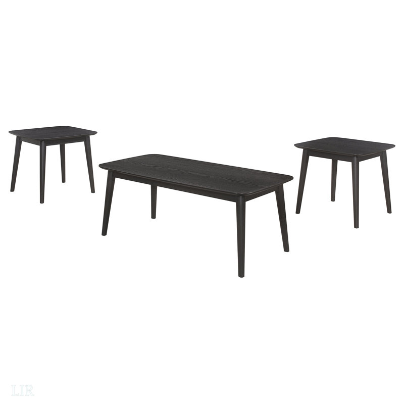 Bivens Black 3-Piece Rectangular Coffee Table Set