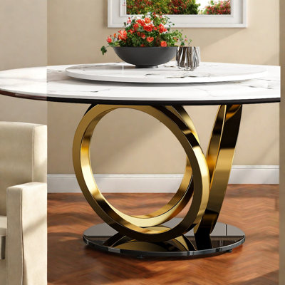 Ensemble de table de salle à manger ronde (doit inclure la table et la chaise), marbre moderne