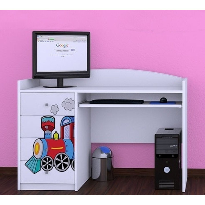 Cayden 125cm Computer Desk, White