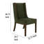 Okai Dining Chair Set Of 2, Olive Green Polyester Wingback, Brown Wood