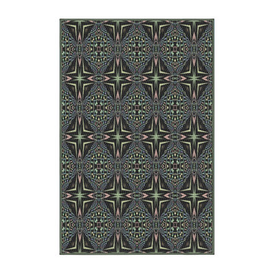 Tapis gris / olive Ikat