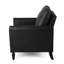 Fauteuil club confortable avec matériau en microfibre et détails décoratifs - siège moderne - compact, détaillé, finition noire