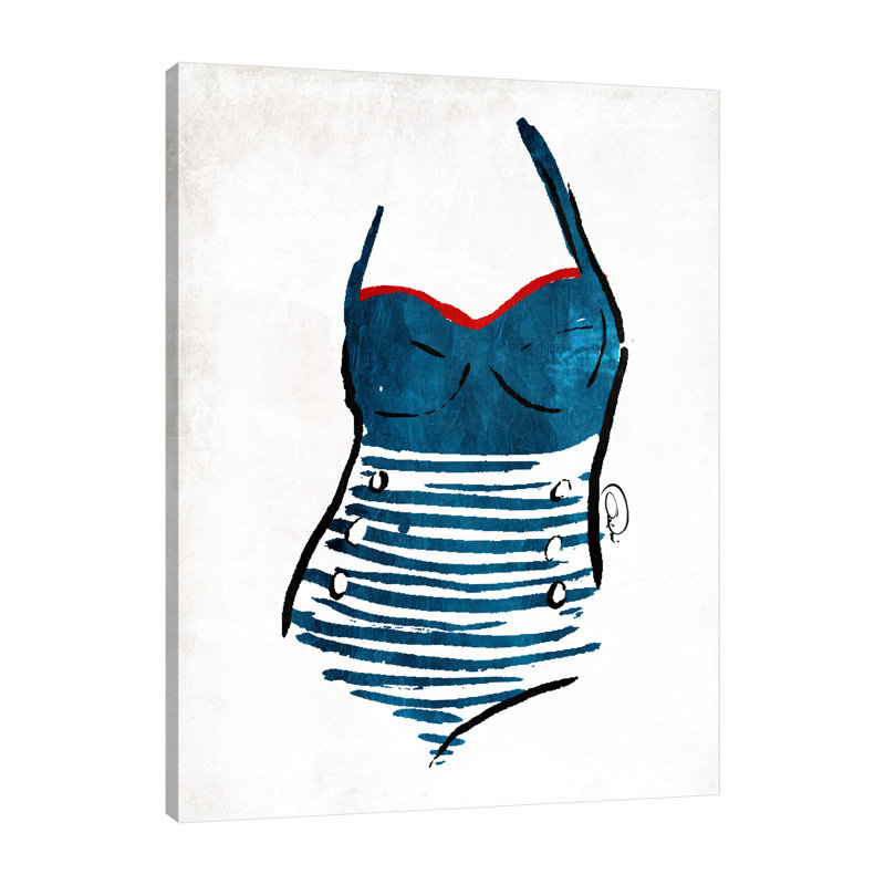 «Vintage Swimsuit One» par Onrei - impression sur toile tendue, H 32 po x l 24 po x P 1,5 po