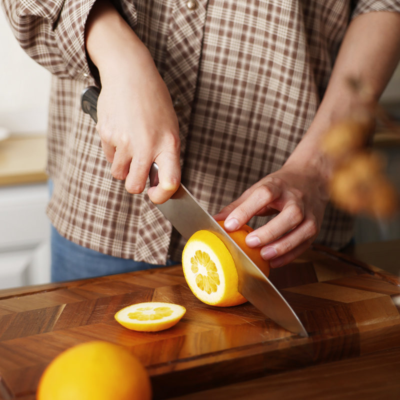 Hecef 3‑Piece Knife Set – German Steel 5Cr15mov, 15° Hand‑Honed Edge, Ergonomic Pakkawood Handles, Gift Box (Chef 8", Santoku 7", Paring 3.5")