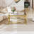 Square Glass Coffee Table With Metal Frame, Tempered Glass Top And Lower Shelf-1294350578