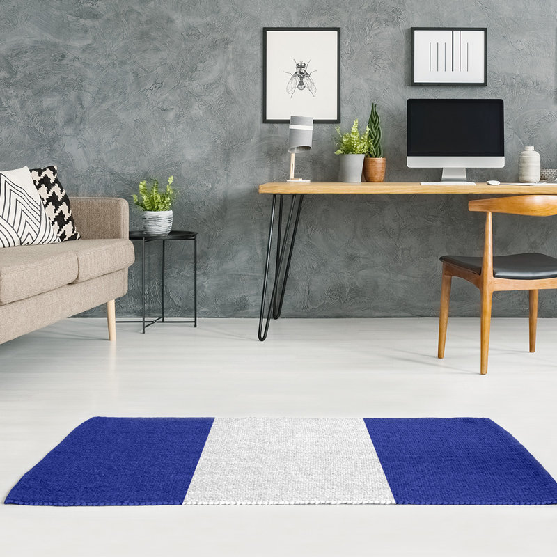 Tapis en poly à rayures de football retour denver, Rectangle 5 pi x 7 pi