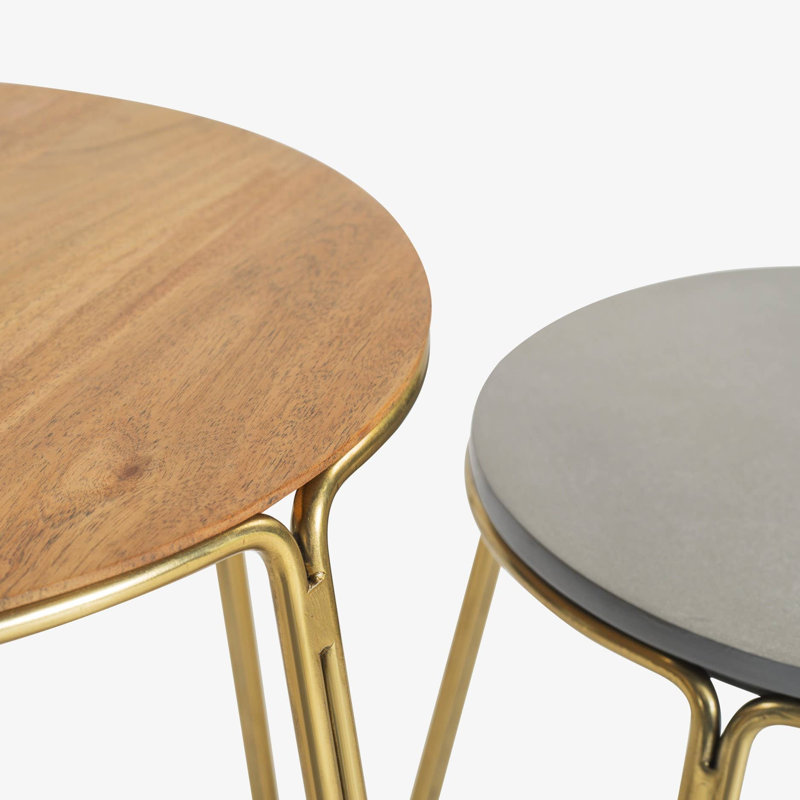 Table d'appoint | Tables en bois et ciment pour le salon