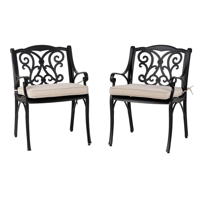 Chaise de patio avec coussin Fowles, Beige