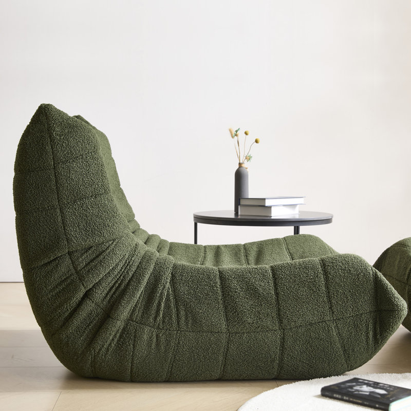 Fauteuil à billes et chaise longue Teddy, Vert