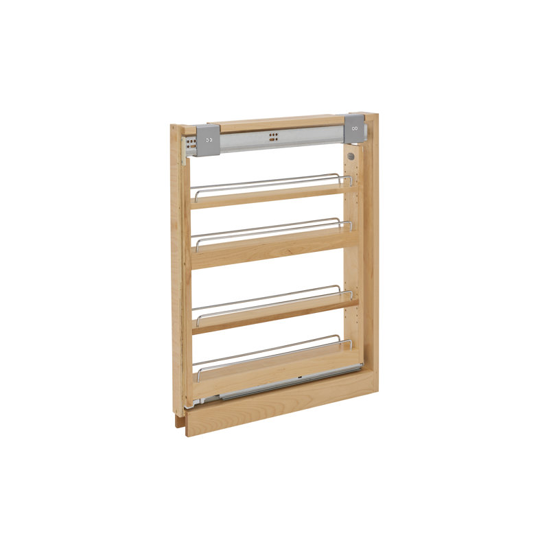 Wood Base Filler Pullout Organizer for New Kitchen Applications w/ Soft-Close, 30"H x 23"W x 3"D