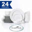Waterside 24pc White Rim Porcelain Dinner Set