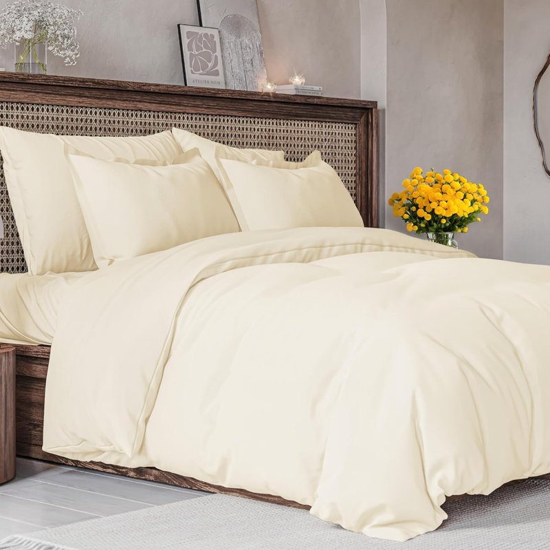 Premium 3-Piece Duvet Cover Set - Hotel Quality Soft & Cooling Comforter Cover With Zipper & Matching Pillowcases, Full