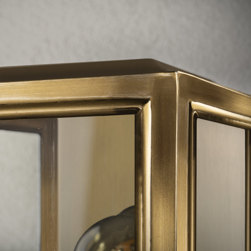 Carpi Modern Outdoor Wall Light Flush Mount, 30 cm H x 12.5 cm W x 15 cm D, Brass