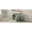 Meuble-lavabo de 24 po avec lavabo, meuble-lavabo autoportant vert avec tiroir rabattable, 3 tiroirs et armoire de rangement, bois massif et panneau de fibres à densité moyenne, plateau de lavabo en céramique, meubles-lavabos
