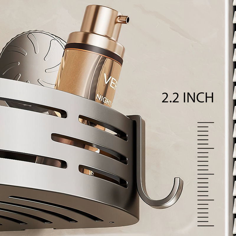 Tablette de coin de douche à 2 niveaux, tablette de coin de douche autocollante, support de rangement