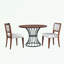 Ensemble de salle à manger rond avec 2 chaises rembourrées-94065771-94065783-94065779