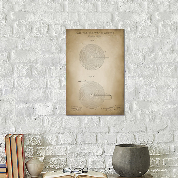 «Tesla Coil for Electro Magnets», impression sur toile, H 60 po x l 40po x P 1,5 po, Pas de tapis, Toile tendue