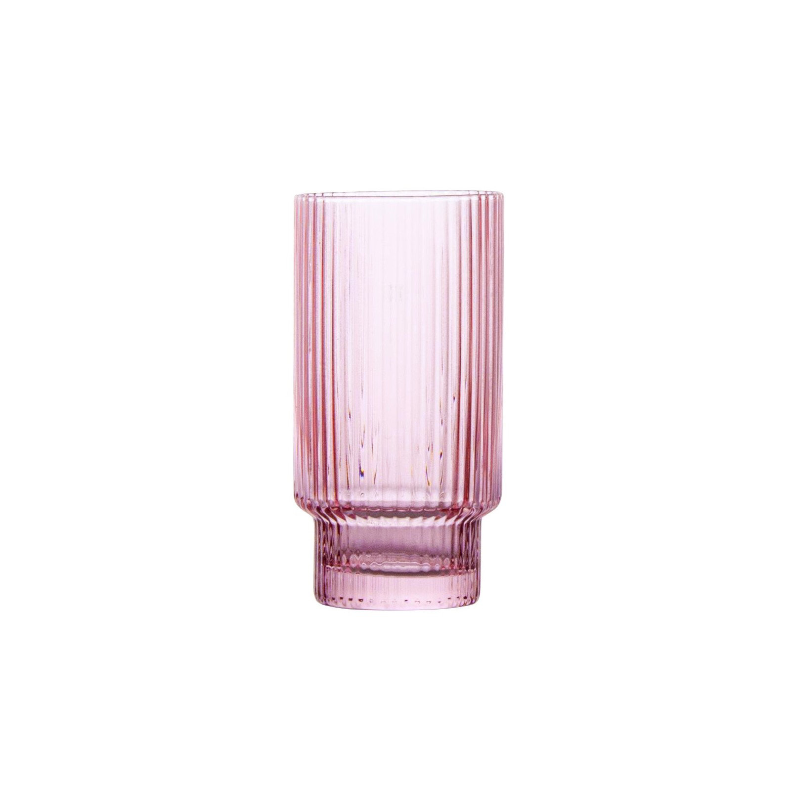 Hadley 14oz. Crystal Highball Glass Set, Pink