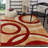 Wrought Studio™ Modern 2x7 Dark Red Circle Area Rug, Soft Hand-Carved Carpet for Indoor Living-172098718