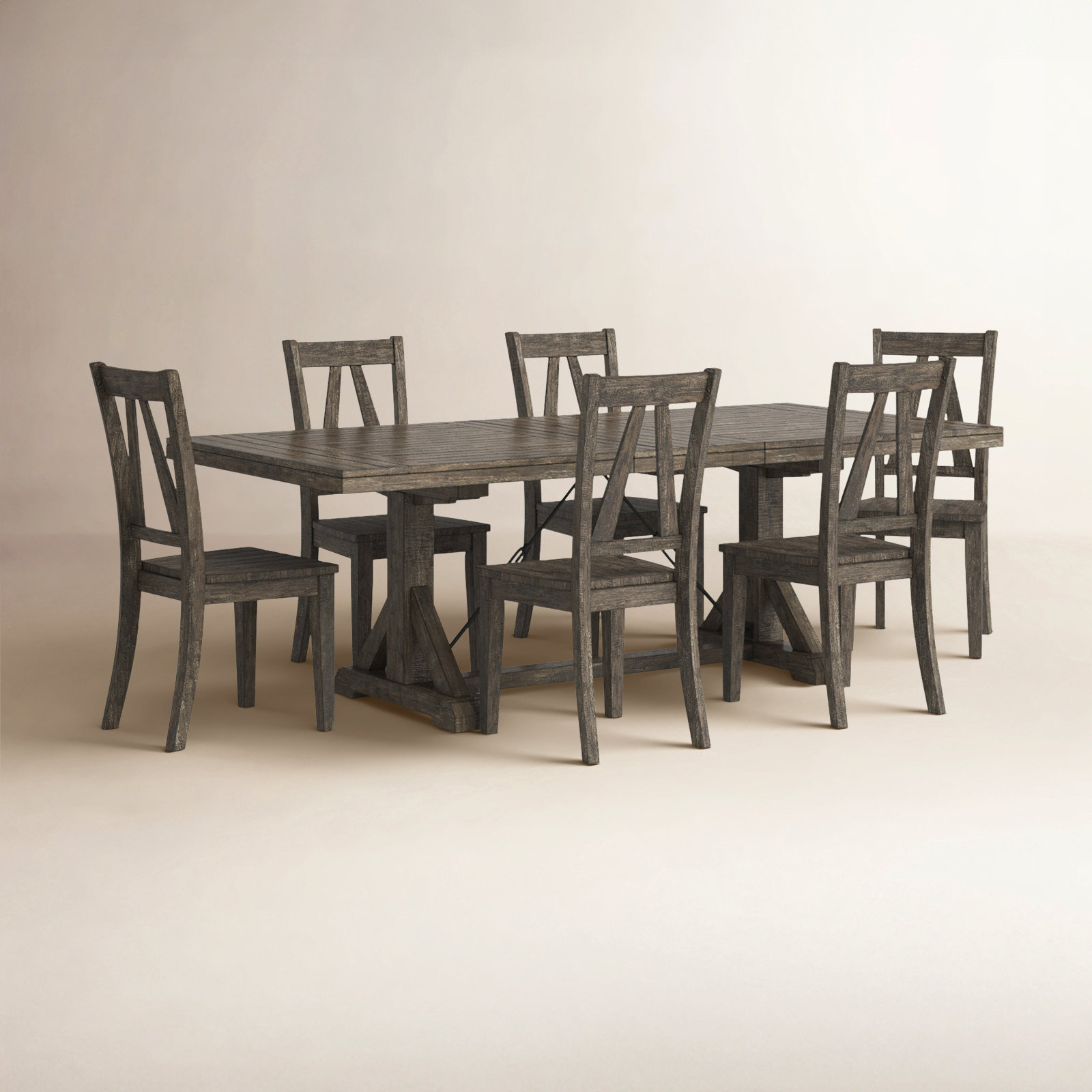 Butler Dining Set, 7 Pieces: Table, 6 Chairs