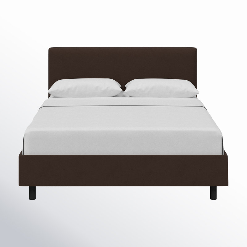 Pyburn Upholstered Platform Bed, Twin, Classic Chocolate Velvet