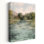 Le long de la rivière - Peinture contemporaine de paysage d'arbres et d'eau