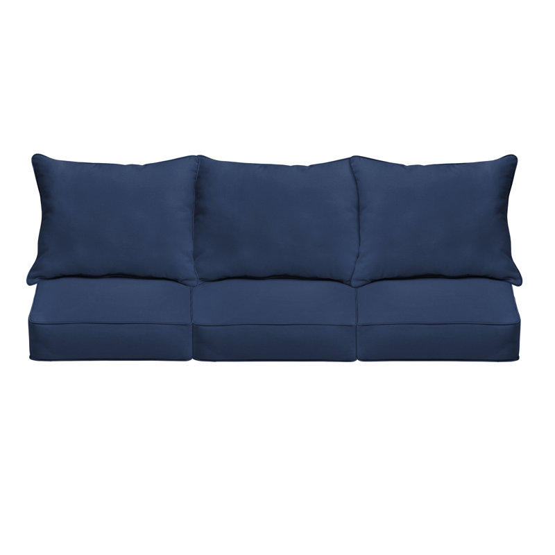 Sunbrella Outdoor Deep Seating Sofa Pillow and Cushion Set, 22.5 in W x 22.5 in D x 5 in H, Sunbrella - Canvas Navy