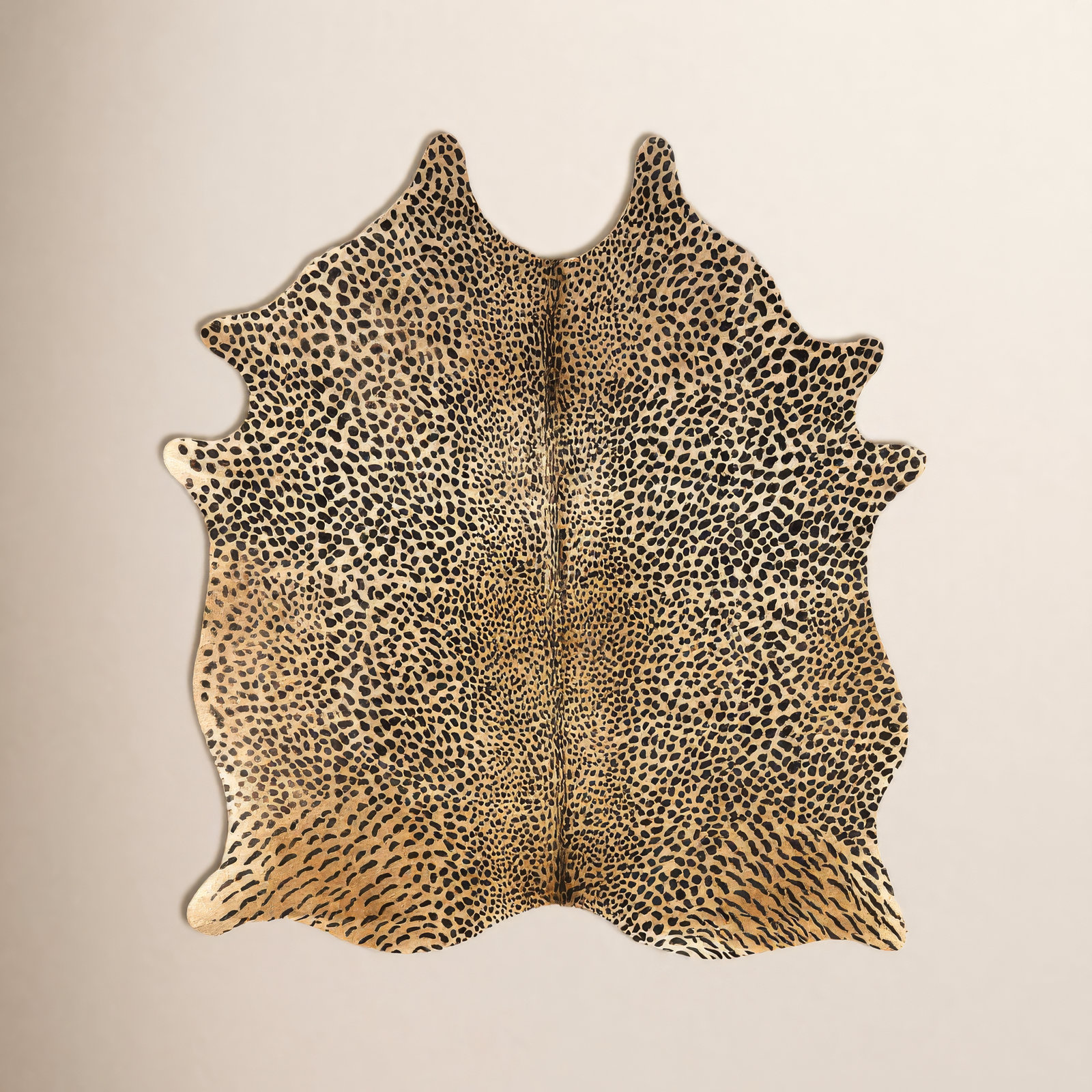 Lovato Brown Black Leopard Printed Cowhide Rug