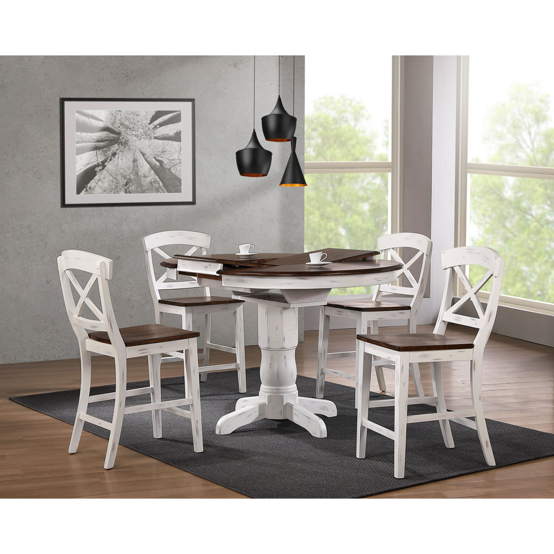 Delanta 6 - Person Solid Wood Solid Wood Top Dining Set August Grove®