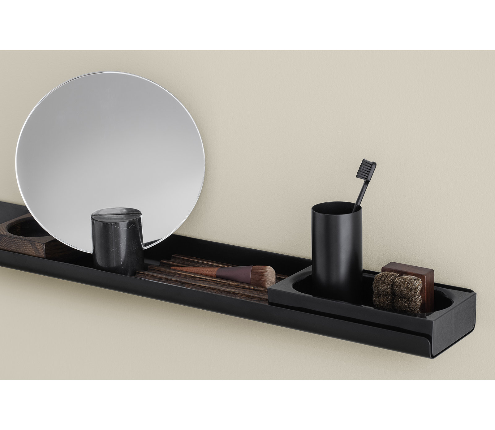 blomus Modo 28" Floating Shelf, 1.8" H x 20.3" W x 4.1" D, Black