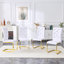 Ensemble de 2 chaises d'appoint gaufrées en alligator rétro au fini blanc avec capitonnage à boutons en cristal et pieds dorés
