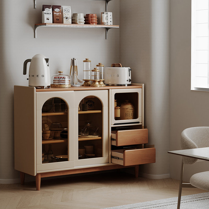 Modern Walnut Solid Wood Sideboard, 39.37