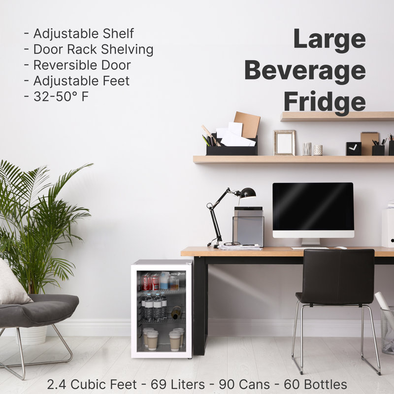 Réfrigérateur à boissons autoportant 90 canettes (12 oz) Husky, Blanc