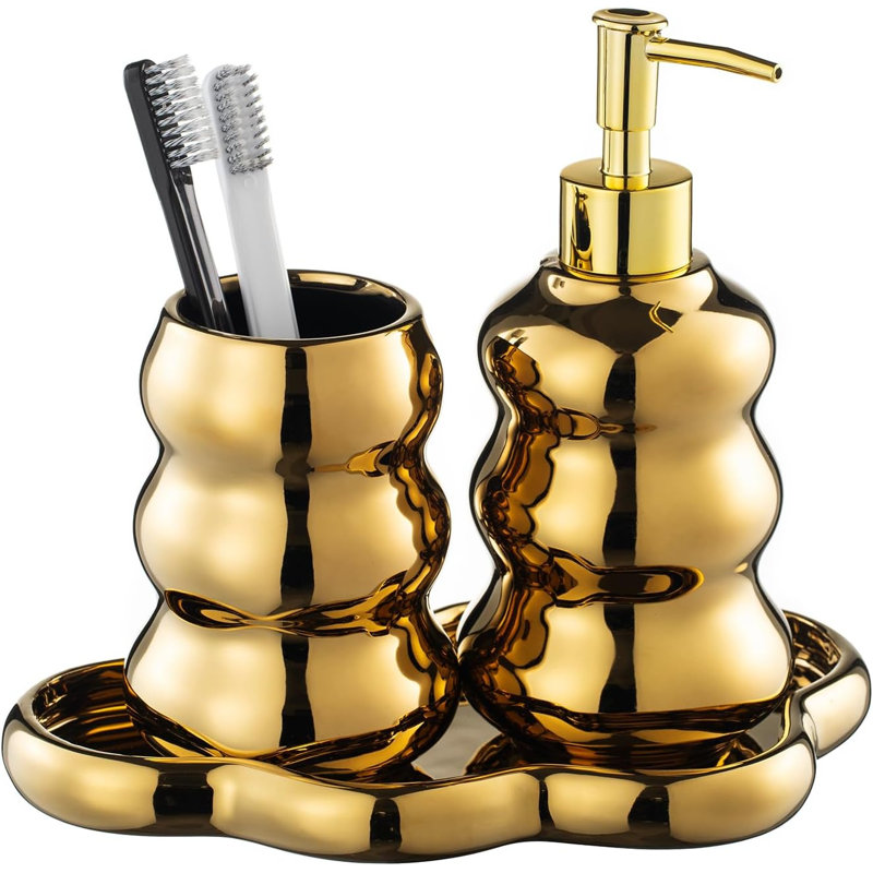 Golden Bathroom Accessories Set