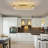 Luxury Oval Gold Crystal Flush Mount Ceiling Light, Hammered Gold K9 Crystal Chandelier For Kitchen, Dining Room, And Living Room