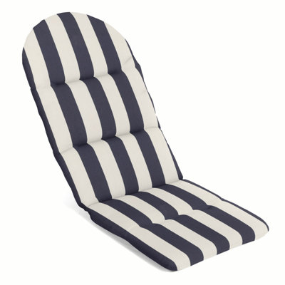 Casual Cushion Outdoor Adirondack Chair Cushion, Striped Sunbrella Fade-Resistant for Adirondack Lawn & Patio Chairs, 20.5"W x 18"D, 2" thick; Back 20.5"W x 31"H, 2" thick, Reversible, Maxim Navy