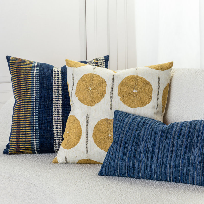 Luxe Sunbrella® Lumbar Rectangular Outdoor Throw Pillow Cover & Insert by Elaine Smith, Indigo