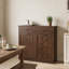 Armoire à poubelle double basculante de 38 litres (10 gallons) pour cuisine, style ferme, noire-136975260