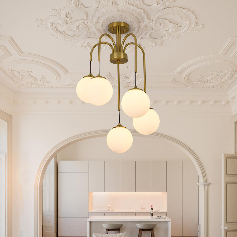 5-Light Sputnik Semi Flush Mount