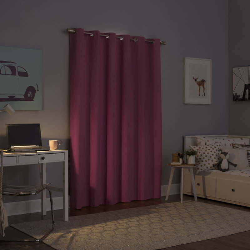 Bright Vibes 100% Blackout Grommet Curtain Panel, Pink, 40" x 63"