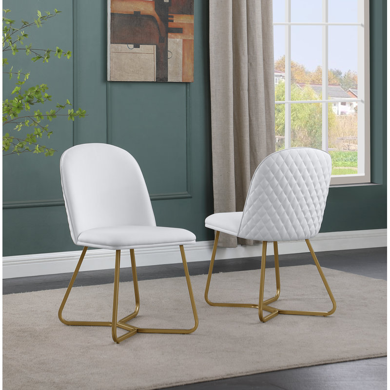 Chaise d'appoint en velours Jaquai, Blanc